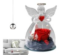 Statuetta di Angelo Rosa - Statuetta di Angelo con Rosa, conservato in Figure di Angelo di Regali - Regalo di eterno per Natale, Matrimonio, Anniversario, Compleanno, Ringraziamento.