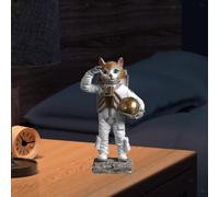 Statuetta di Astronauta in Resina, Gatto Astronauta, Statua Spaziale Creativa,