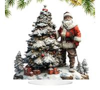 Statuetta di Babbo Natale 2D - Decorazione natalizia in acrilico | Ornamento festivo impermeabile e resistente ai raggi UV 15 × 15 cm / 5,91 × 5,91 pollici per casa, , davanzale della finestra