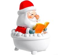 Statuetta di Babbo Natale che legge la luce notturna in resina con illuminazione calda per aggiungere fascino festivo e atmosfera stagionale (il libro di Natale)