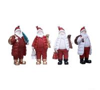 Statuetta di Babbo Natale dipinta a mano, in resina, decorazione natalizia, ispira le tradizioni delle vacanze e aggiunge fascino alle esposizioni stagionali (D)