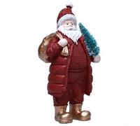 Statuetta di Babbo Natale in resina, ornamento natalizio, decorazione per le vacanze, dipinta a mano, da collezione, per la casa, per la stagione invernale, 20 x 9 x 6 cm (B)