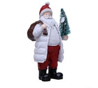Statuetta di Babbo Natale in resina, ornamento natalizio, decorazione per le vacanze, dipinta a mano, da collezione, decorazione per la casa invernale, 20 x 9 x 6 cm (A)