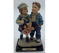 Statuetta Di Bambini Innamorati Con Orsetto In Resina Collection Alta 16 Cm ABC