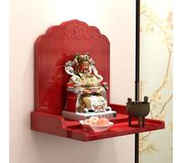 Statuetta di Buddha da parete, tavolo da altare buddista in legno per incenso, dio della ricchezza e armadietto Guanyin, decorazione spirituale per la casa, esposizione di nicchia per meditazione