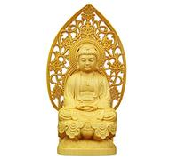Statuetta di Buddha Statua in Legno di bosso Shakyamuni Ornamenti Sculture- Idolo di Buddha di qualità in Posa, Regalo di Decorazione Domestica, Legno