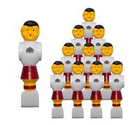 Statuetta di calcio Champion, 2 colori, universale, adatta per tutte le aste da tavolo con diametro di 16 mm, superficie scanalata, robusta, set da 11 pezzi, rosso e blu (rosso)