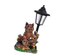 Statuetta di cane in resina scultura lampada solare per patio e balcone giardino statua d'arte decorazione animale decorativo post luce ad energia solare ornamento