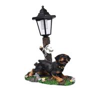 Statuetta di cane in resina scultura lampada solare per patio e balcone giardino statua d'arte decorazione animale decorativo post luce ad energia solare ornamento