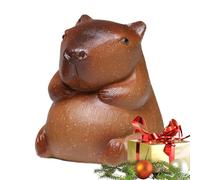 Statuetta di Capibara in argilla viola, mascotte da tavolo fatta a mano, accessorio decorativo per Kung Fu | Compagno artistico dal design realistico per set tradizionale cinese, soggiorno, stile Zen