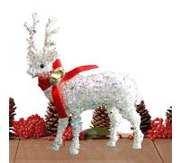 Statuetta di cervo | Scultura di gioielli glitterata | Personaggi di renna con sciarpa, per l'inverno, casa, vacanze, giardino, finestra, Halloween