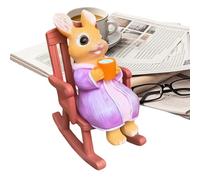 Statuetta Di Coniglio | Scultura Di Un Coniglio Su Una Sedia A Dondolo - Statue Da Esterno Per Decorazione,Per la Casa Regalo di Benvenuto per Tavolo Scaffale Giardino Prato Patio Cortile e Interni