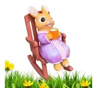 Statuetta Di Coniglio - Scultura Di Un Coniglio Su Una Sedia A Dondolo | Statue di Animali per l'Esterno | Per la Casa Regalo di Benvenuto per Tavolo Scaffale Giardino Prato Patio Cortile e Interni