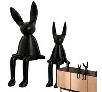 Statuetta Di Coniglio - Set Di Statuine Di Coniglietto In Ceramica, Decorazione A Tema Cartone Animato Seduto, Centrotavola Da Tavolo, Adorabile Scultura | Deliziosa Decorazione Pasquale Per S