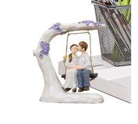 Statuetta Di Coppia - Scultura Romantica In Resina Di Marito E Moglie | Decorazioni Per La Camera Da Per Gli Anniversari Di Fidanzamento E Matrimonio Degli Sposi | Statua Altalena Per Coppie Ele