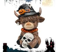Statuetta di delle Highland di Halloween, ornamento in resina a forma di delle Highland, decorazione per camera da letto, cucina, camera da letto, giardino, Ringraziamento e feste, per
