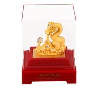 Statuetta di drago zodiacale cinese in resina antica con coperchio, per