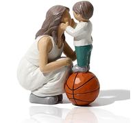 Statuetta di famiglia - papà, mamma, figlia, figlio che legge e gioca, calda decorazione per la casa, arte della felicità della scrivania, regali unici, da collezione per amore familiare