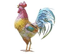 Statuetta di galletto di ferro - Farm Bird a forma di, decorazione animale, in acciaio, 30 cm