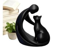 Statuetta di gatto decorativa - Figurine commemorative decorative per animali domestici - Simpatiche figurine di uomo e gatto,Per soggiorno camera da scaffale studio comodino librerie davanzali