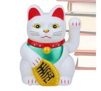 Statuetta di gatto fortunato che agita il braccio - Maneki Neko che scuote la buona fortuna del gatto, simpatico gatto fortunato Fortuna | Gatto fortunato Feng Shui con braccio mobile, statua g