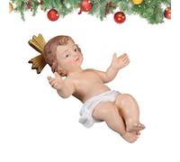 Statuetta di Gesù nella mangiatoia, scultura in resina presepe | Decorazione natalizia religiosa di Cristo, perfetta per chiesa, casa o festività spirituali, 7,5 x 5,5 x 4 cm