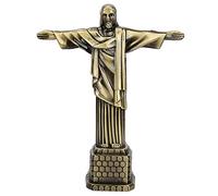 Statuetta di Gesù, Statua di Cristo in Metallo, Modello Riproduzione di Statua Cristiana per Decorazione Domestica, Scrivania, Camera da Letto, Bar, Ristorante