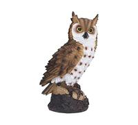 Statuetta di Gufo in Resina, scultura da giardino decorativa per animali per arredamento esterno e interno, ornamento da prato per cortile