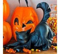 Statuetta di Halloween Ghost Cat Dog Figurine, Ghost Black Cat White Dog Halloween Ornamento Cute Spooky Cats Dog Halloween Party Decor Kitty Keepsake for Memory Your Cat or Dog