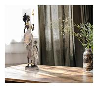 Statuetta di indigena con lancia e scudo accompagnata da un bambino NAIROBI, 11,5x8,5x h 46 cm colore dorato multicolor