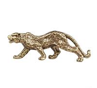Statuetta di leopardo in ottone dal design accattivante, elegante aggiunta alla tua scrivania, mensola o mensola