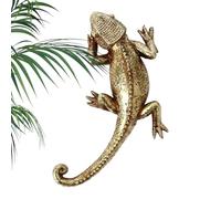 Statuetta Di Lucertola | Statua Di Animale In Resina 3D - Decor Per Parete Domestica A Forma Di Camaleonte,per la Casa l'Ufficio il Soggiorno la Mensola lo Scaffale il Giardino la Terrazza Portico