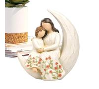Statuetta di mamma e figlia - Decorazione con design di abbraccio senza volto | Statuetta di mamma | Per bambini, nonna, moglie, casa, comodino, sopra il tavolo e in un angolo, decorazione