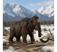 Statuetta di Mammut con Zanne Ricurve Dettagliato Statua di Animale Selvatico