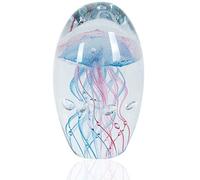 Statuetta di meduse in vetro soffiato a mano,Fermacarte in vetro, ornamento di animali marini per acquario, collezione di animali marini per regalo di compleanno,