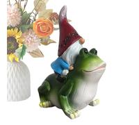Statuetta di Nani da Giardino | Statuetta decorativa in resina di Nano su un rospo - Scultura in miniatura senza volto per giardino, soggiorno, terrazza, camera da letto o ufficio