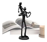 Statuetta di padre e figlia - Statua di ferro fatta a mano che simboleggia il speciale, regalo decorativo per amore di papà e figlia, ideale per il giorno del Ringraziamento, scaffale per la