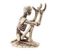 Statuetta di scheletri in avorio, realizzata in resina dipinta a mano, offre uno stile gotico e un'atmosfera di Halloween, adatta per la decorazione