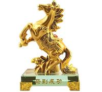 Statuetta di Statua di Cavallo Cinese Decorazioni per la casa, Scultura, Decorazioni per l'home Office Decorazioni da Tavolo, Ornamenti per ricchezza e Successo Buoni Regali fortunati,Gold