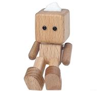 Statuetta di uomo che scuote in legno con piedi a dondolo, ornamento interattivo realizzato a mano, per scrivania e auto, porta movimento divertente e fascino a qualsiasi spazio (B)
