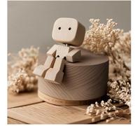 Statuetta di uomo in legno agitante, ornamento per auto fatto a mano, divertente decorazione per cruscotto auto, decorazione moderna da scrivania, piccole bambole nerd per casa, ufficio e auto (A)