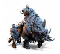 Statuetta Di Wargame 3D Nestah - Khur Gann, Signore Di Guerra Orc Su Sua