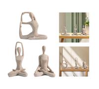 Statuetta di yoga da 3 pezzi Statua di donna di yoga nordico per la