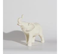 Statuetta elefante in maiolica écru alt. 32 cm