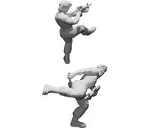 Statuetta Eroe Wolfenstein BJ Modello 3D Stampato Stile Rambo Personaggio