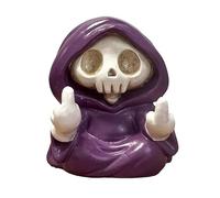 Statuetta fantasma di Halloween, statua del falciatrice con una figura di cane fantasma che cammina, statua spaventosa in resina raffigurante un dito d'onore decorazione da tavolo per Halloween