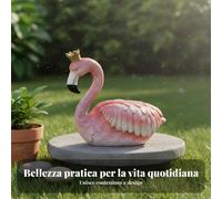 Statuetta Fenicottero in Resina Dettagli Realistici per Giardino, Bordo Piscina