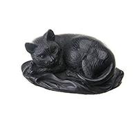 statuetta, figurina, statua decorativa in pietra Gatto nero sdraiato 10 cm