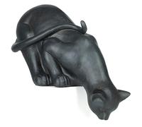 Statuetta Gatto Nero Kater Kanten Sgabello figura decorativa bordo posti H 42 cm Moritz