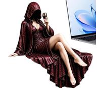 Statuetta Halloween Lettrice Incappucciata Statuetta Fantasy Dama Con Veste